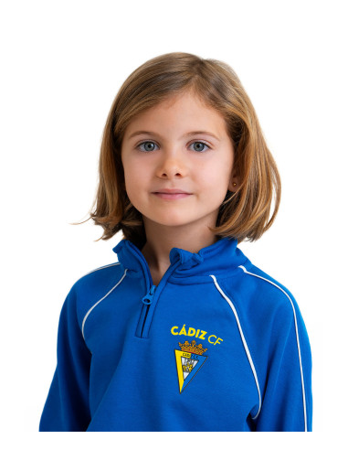 SUDADERA ZIP AZUL INFANTIL CÁDIZ CF