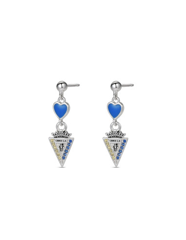 PENDIENTES CORAZÓN AZUL ESCUDO