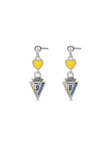 PENDIENTES CORAZÓN AMARILLO ESCUDO