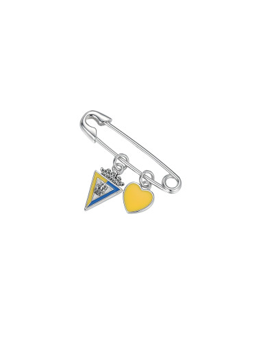 BROCHE DE PLATA ESCUDO Y CORAZÓN