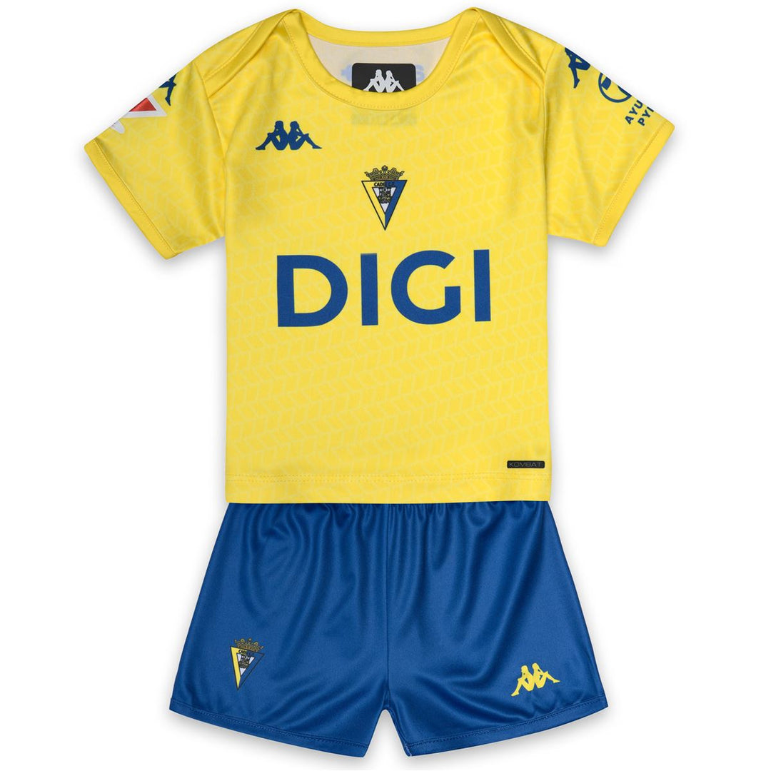KOMBAT BABY KIT 2027 HOME CADIZ Conjuntos Shorts / Camiseta Niño unisex Yellow Blazing-Blue Cold-Sponsor 2 01