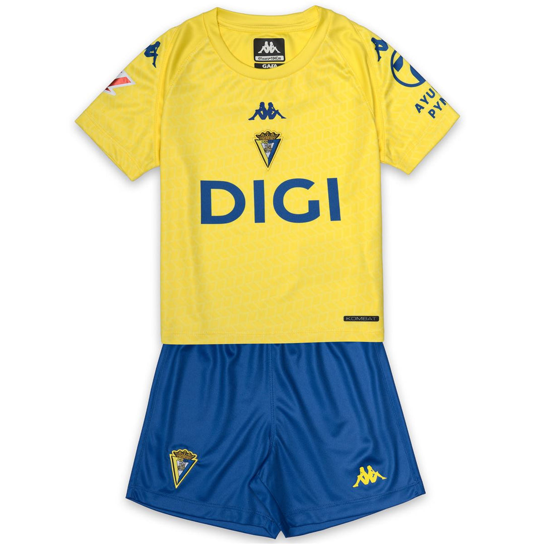 KOMBAT KIT 2027 HOME CADIZ Conjuntos Shorts / Camiseta Niño Yellow - Blue - Sponsor Liga 01