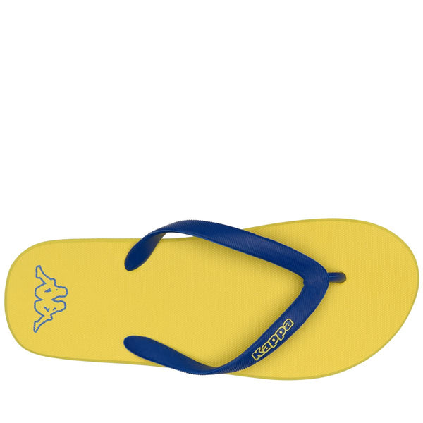 Flip-Flops_Unisex_ MOKER_Thongs_YELLOW BLAZING - Blue Cold - Commercial 2
