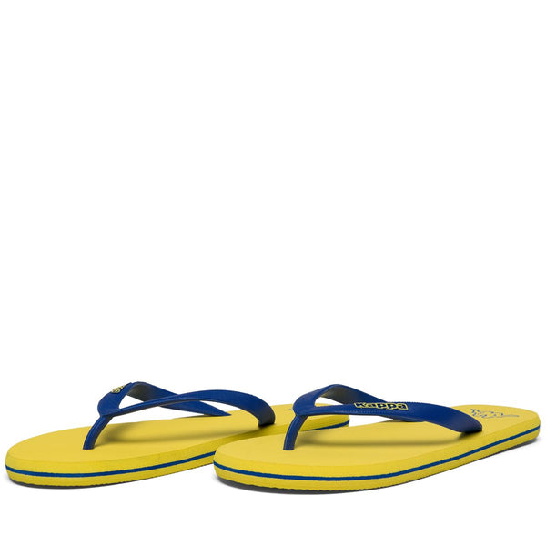 Flip-Flops_Unisex_ MOKER_Thongs_YELLOW BLAZING - Blue Cold - Commercial 1