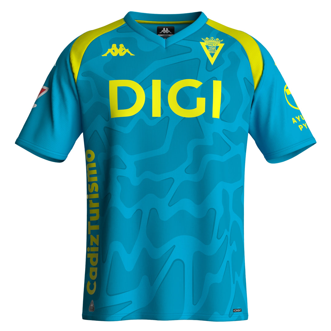 KOMBAT GK 2027 CADIZ Camisetas Activas Camisa Hombre Azure Fluo - Fuchsia Fluo - Yellow Fluo - Sponsor 01