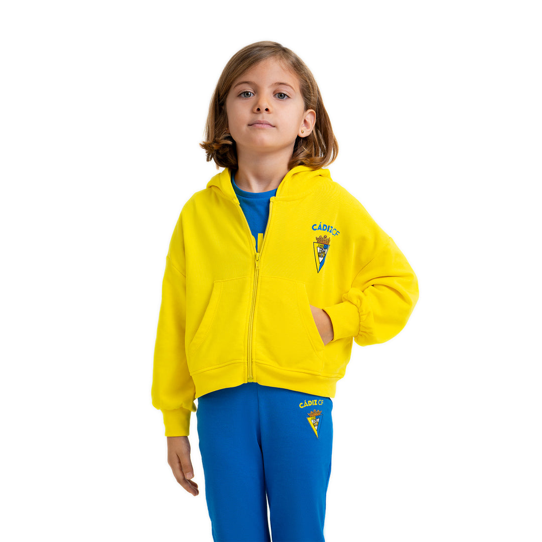 HOODIE ZIP AMARILLA INFANTIL CÁDIZ CF main