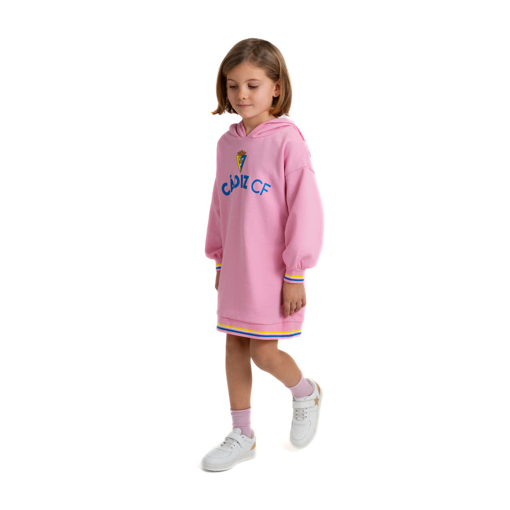 VESTIDO FELPA ROSA INFANTIL CÁDIZ CF 02