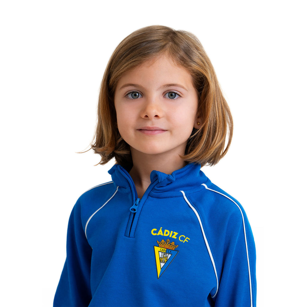 SUDADERA ZIP AZUL INTANTIL CÁDIZ CF 02