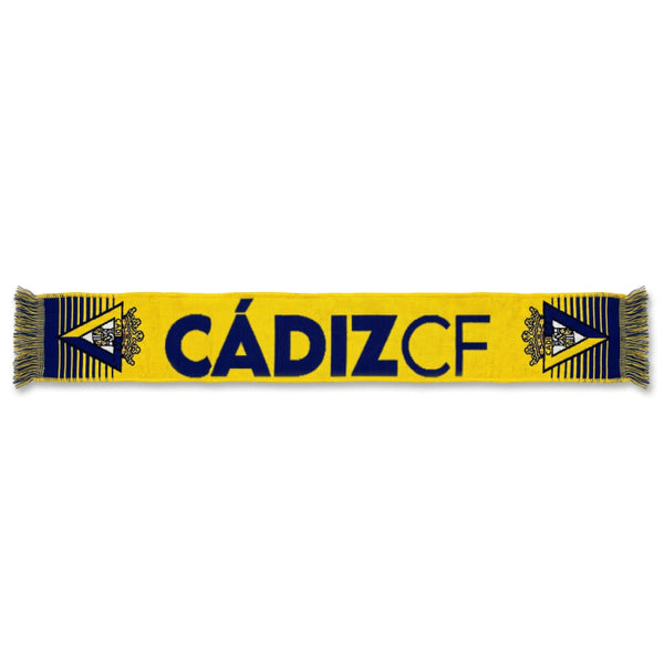 Scarves_Unisex_BUFANDA FRANJA ESCUDO CADIZ_Scarf_YELLOW CADIZ - Commercial 1