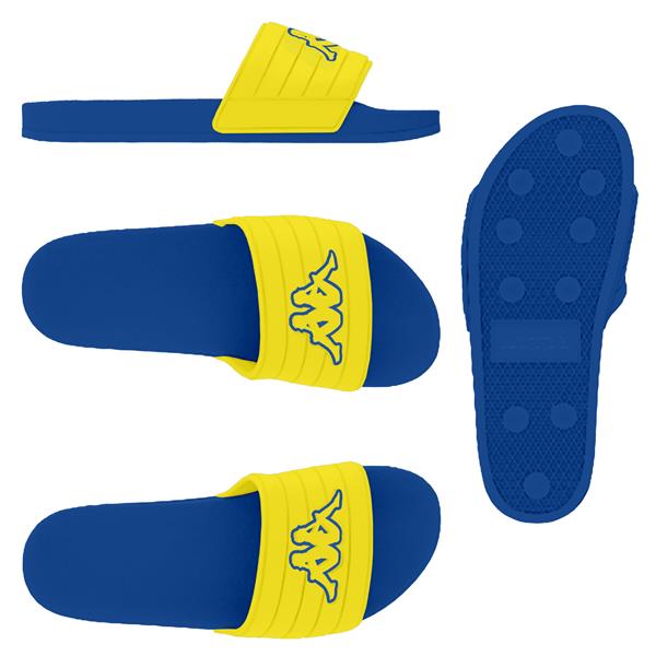 LOGO  NOLES Chanclas Stripe Unisex YELLOW BLAZING - Blue Cold 01